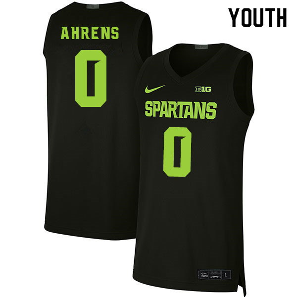 Youth Michigan State Spartans #0 Kyle Ahrens NCAA Nike Authentic Black College Stitched Basketball Jersey QI41C36XZ